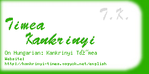 timea kankrinyi business card